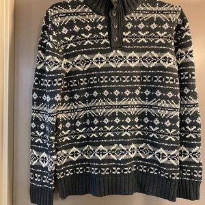 Men’s Bass gray, black, and white sweater